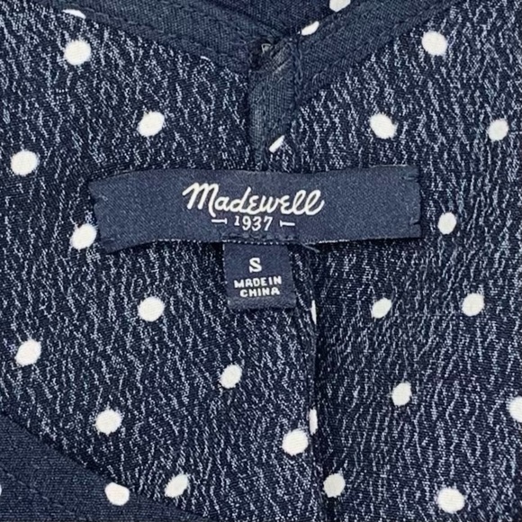 Madewell Navy Polka Dot Relaxed Tunic Dress Size Small - Picture 10 of 10
